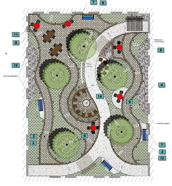 Courtyard Garden plan rendering